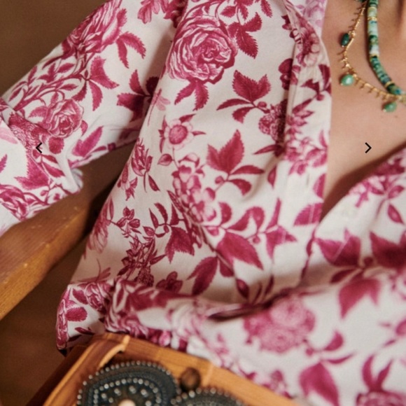 ✨ Sezane Pierro Magenta Botanical floral - Picture 4 of 7